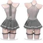 gray-cute-student-playing-dress-2 sexy student playing with skirt