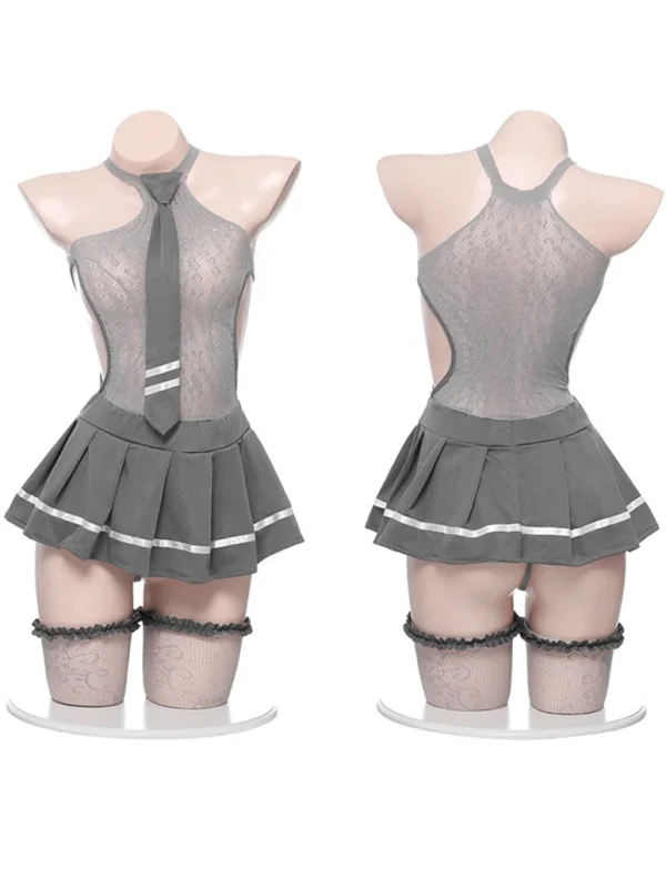 gray-cute-student-playing-dress-2 sexy student playing with skirt