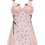 hearts-pattern-cute-nightdress-2 cute pajamas