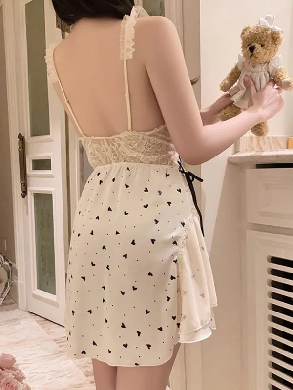hearts-pattern-cute-nightdress-4 cute pajamas