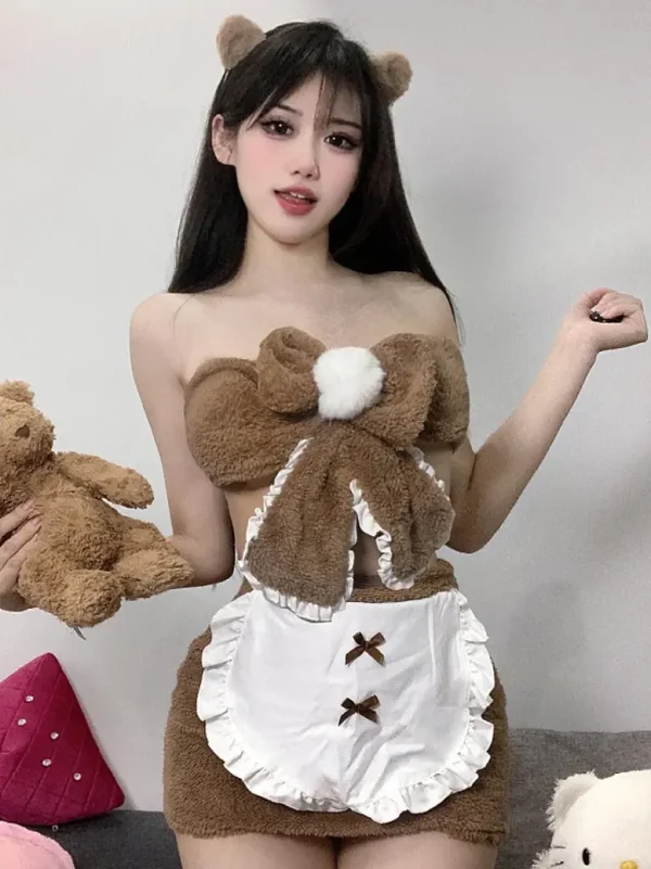 maid-cosplay-cute-plush-dress-4 cute plush pajamas