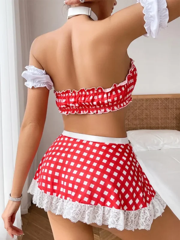 maid-costumes-2-color-plaid-suit-2 sexy maid role play