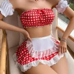 maid-costumes-2-color-plaid-suit-3 sexy maid role play