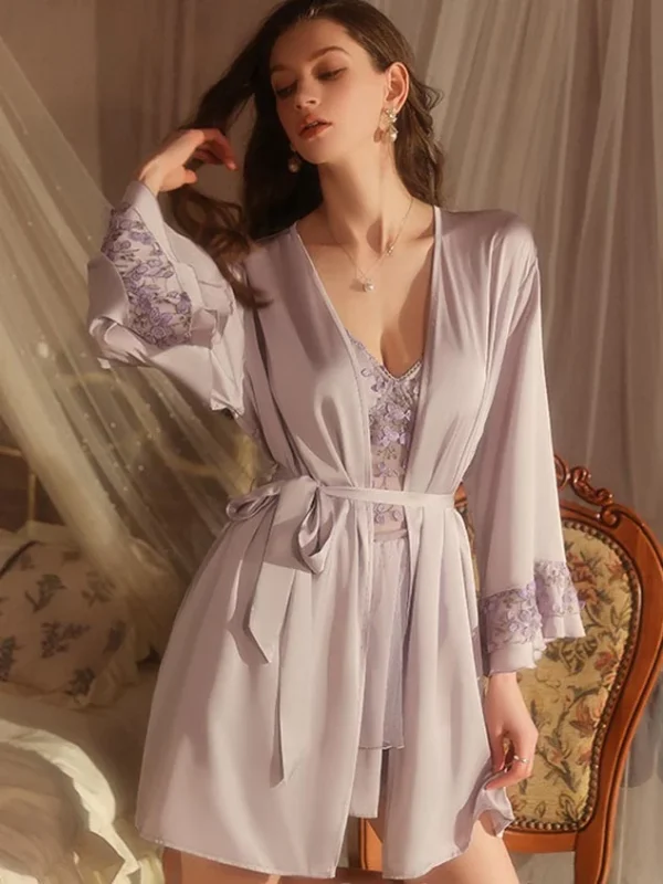 mesh-floral-stain-nightdress-4 floral pajamas