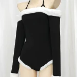 one-shoulder-plush-bodysuit-2 cute plush jumpsuit