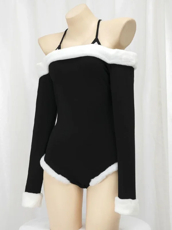 one-shoulder-plush-bodysuit-2 cute plush jumpsuit