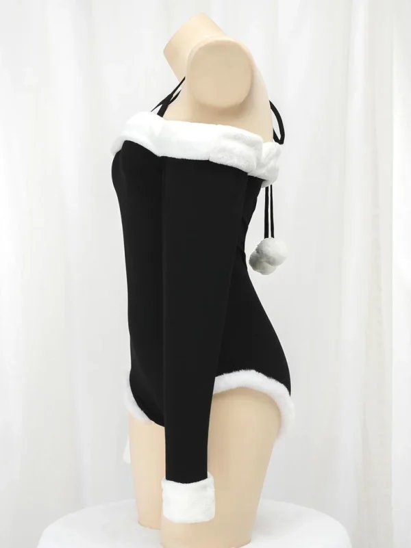 one-shoulder-plush-bodysuit-3 cute plush jumpsuit