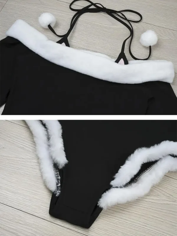 one-shoulder-plush-bodysuit-5 cute plush jumpsuit
