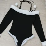 one-shoulder-plush-bodysuit-6 cute plush jumpsuit
