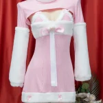 pink-cat-plush-dress-suit-2 cute plush pajamas