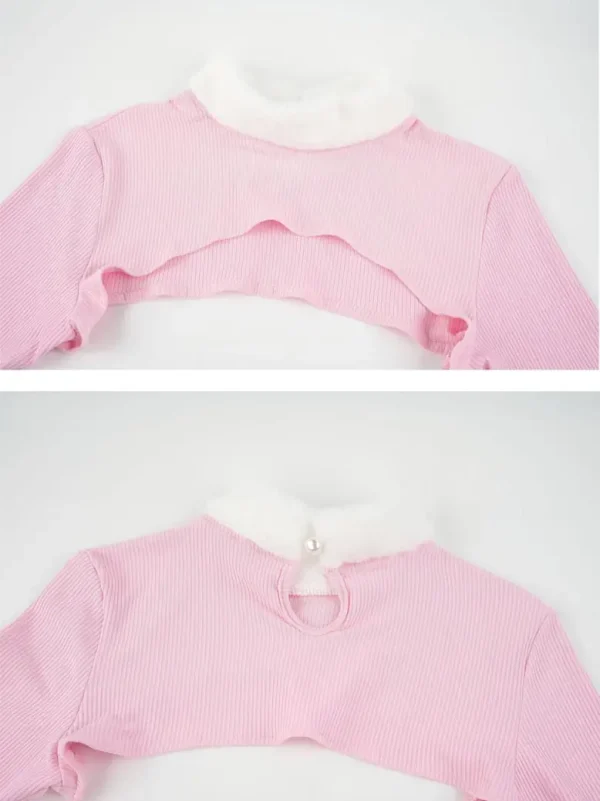 pink-cat-plush-dress-suit-6 cute plush pajamas