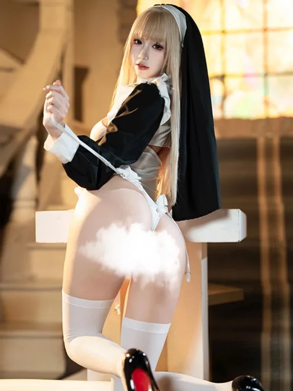 sexy-nun-cosplay-open-crotch-jumpsuit-4 sexy nun cosplay