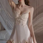 stain-lace-floral-nightdress-1 lace silk nightwear
