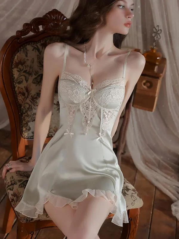 stain-lace-floral-nightdress-6 lace silk nightwear