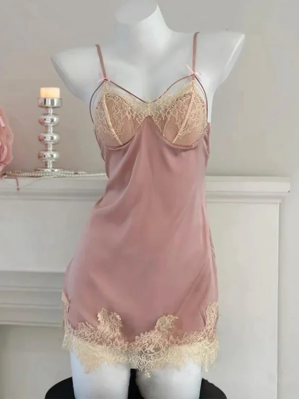 sweet-lace-stain-nightdress-3 lace nightwear