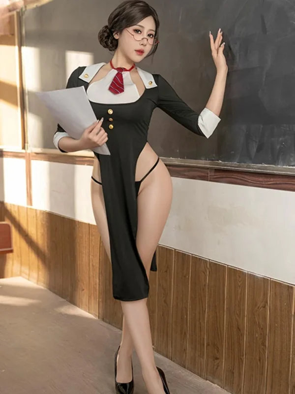 teacher-cosplay-high-slip-dress-5 sexy teacher playing costumes