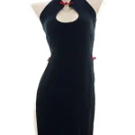 velvet-high-slit-black-cheongsam-2 exotic lingeries