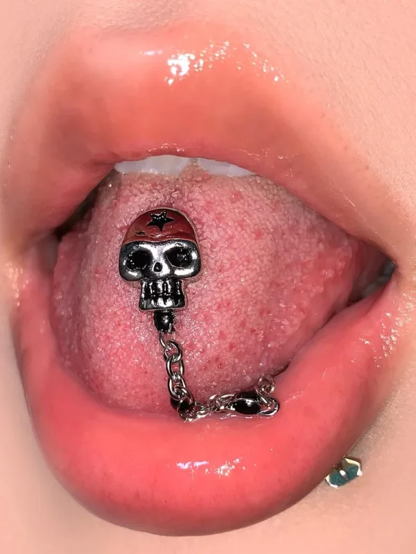 Body-Jewellery-Devil-Skull-Chain-Tongue-Stud-1 body piercing jewellery