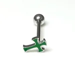 Body-Jewellery-Green-Cross-Tongue Stud-3 body piercing jewellery