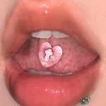 Body-Jewellery-Pearls-Resin-Heart-Tongue-Stud-2 body piercing jewellery