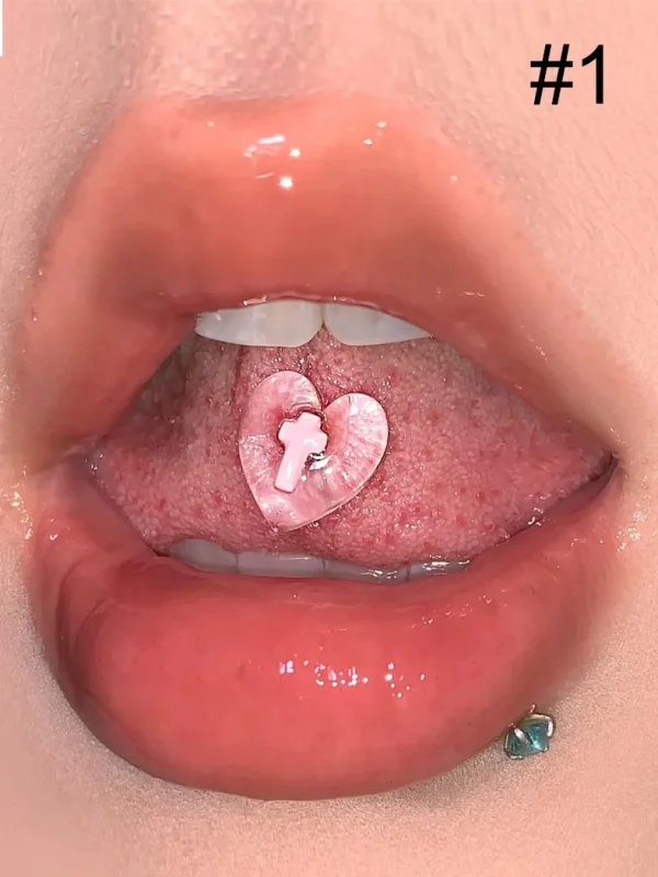 Body-Jewellery-Pearls-Resin-Heart-Tongue-Stud-2 body piercing jewellery