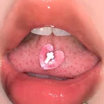 Body-Jewellery-Pearls-Resin-Heart-Tongue-Stud-3 body piercing jewellery