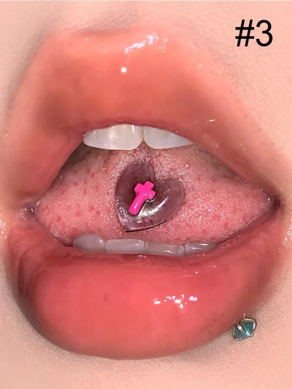 Body-Jewellery-Pearls-Resin-Heart-Tongue-Stud-4 body piercing jewellery