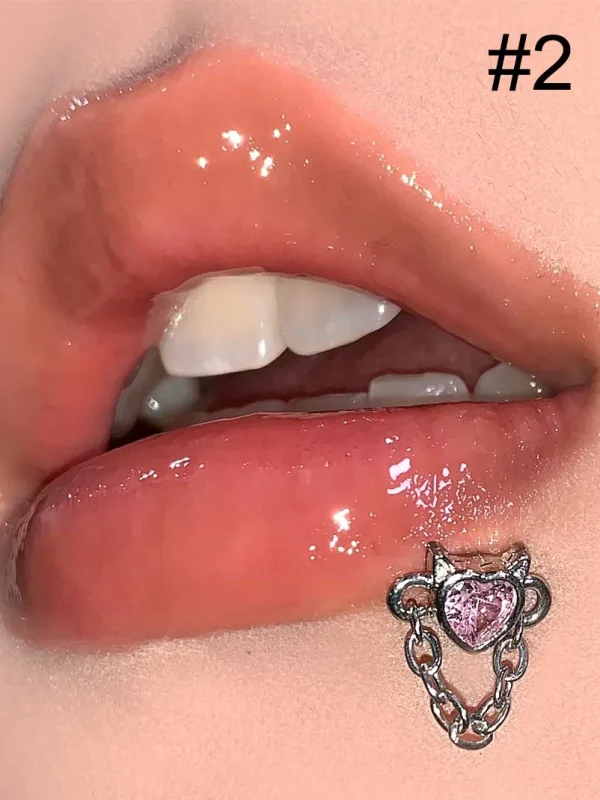 Body-Piercing-Jewelry-Heart-Chain-Lip-Studs-3 body piercing jewellery