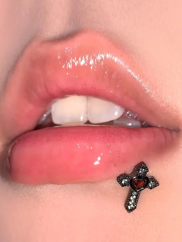 Body-Piercing-Jewelry-Vintage-Cross-Diamond-Lip-Studs-1 body piercing jewellery