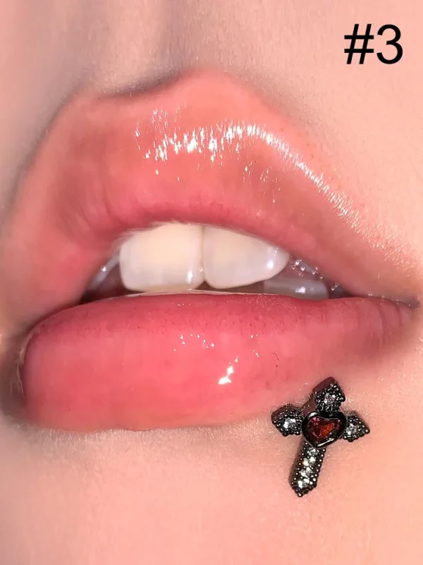 Body-Piercing-Jewelry-Vintage-Cross-Diamond-Lip-Studs-2 body piercing jewellery