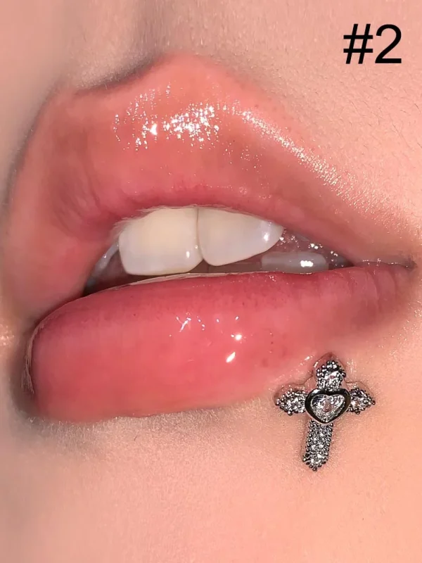 Body-Piercing-Jewelry-Vintage-Cross-Diamond-Lip-Studs-3 body piercing jewellery