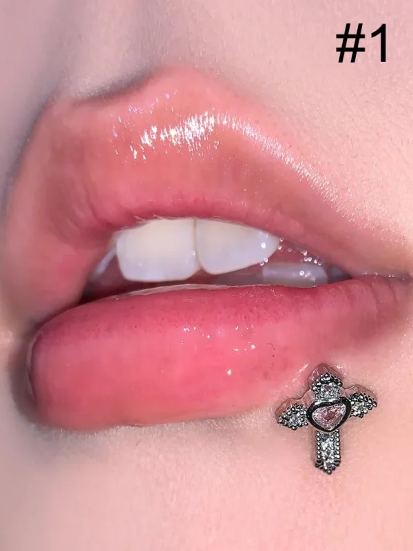 Body-Piercing-Jewelry-Vintage-Cross-Diamond-Lip-Studs-4 body piercing jewellery
