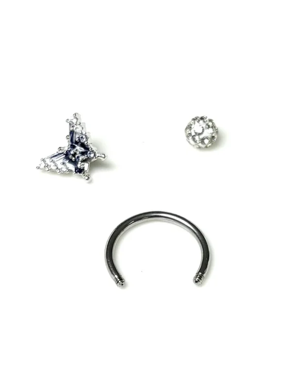 Lip-Piercing-Jewellery-Butterfly-Circular-Barbell-4 Lip Piercing Jewellery Butterfly Circular Barbell L009
