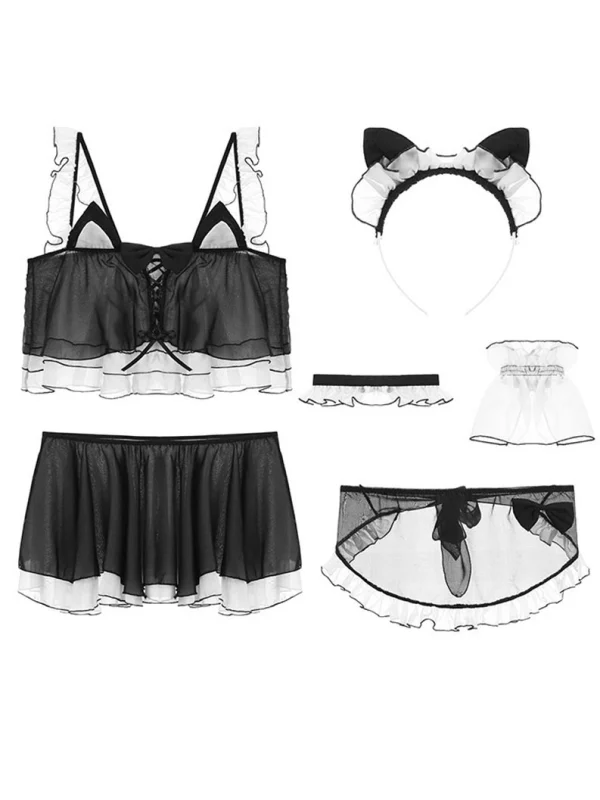 cat-cosplay-lingerie-cute-chiffon-set-1 role paly lingerie