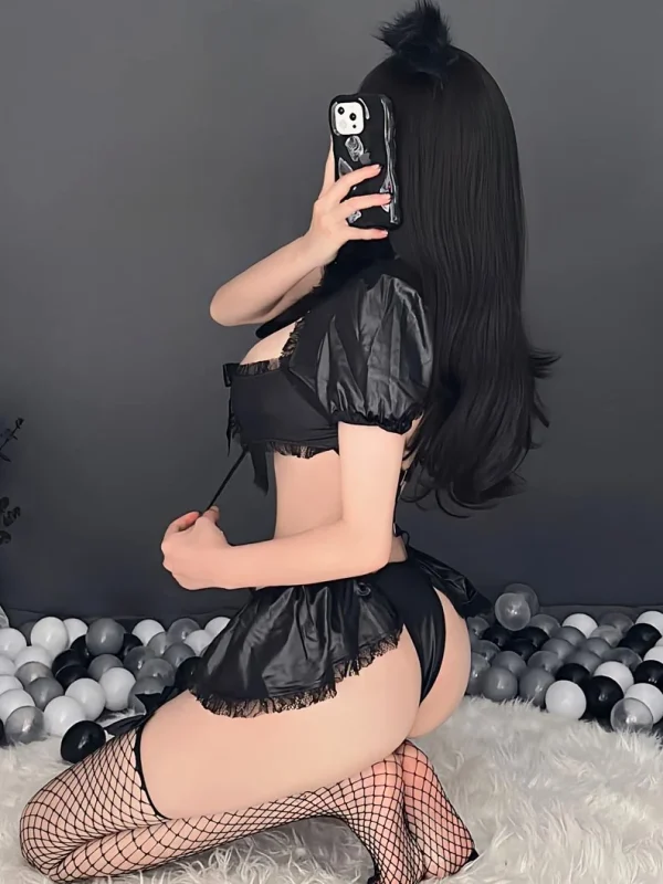 cat-costumes-lingerie-black-pu-jumpsuit-2 role paly lingerie