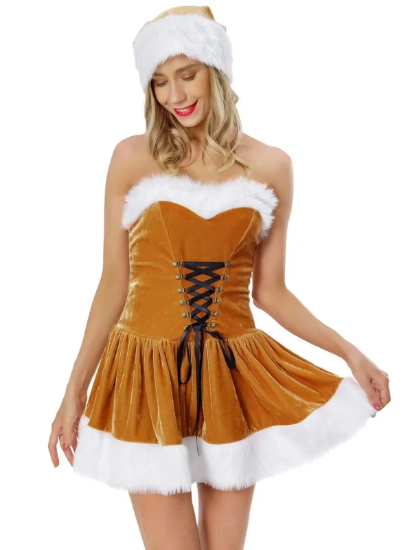 chirstmas-costume-tie-strap-dress-with-shawl-6 sexy christmas costumes