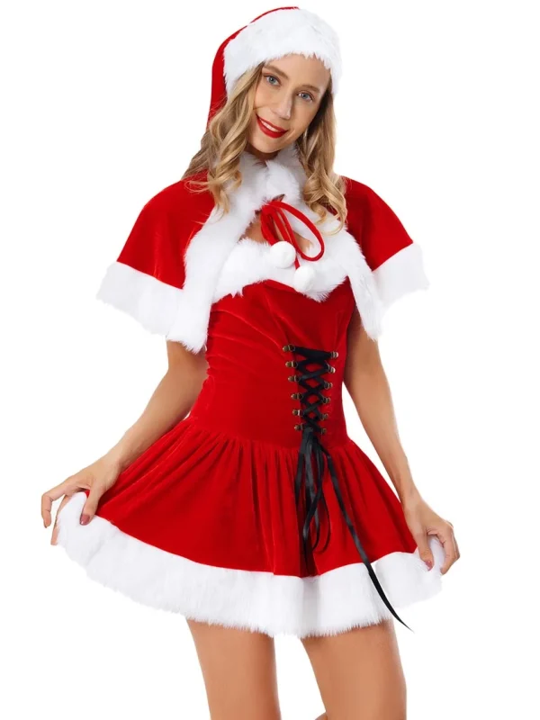 chirstmas-costume-tie-strap-dress-with-shawl-7 sexy christmas costumes