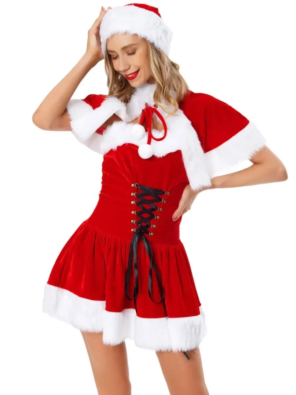 chirstmas-costume-tie-strap-dress-with-shawl-8 sexy christmas costumes