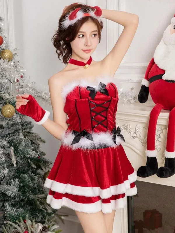 christmas-costume-bow-knot-split-suit-2 cute christmas costumes