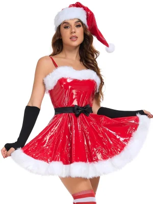 christmas-costume-classic-red-leather-dress-3 sexy christmas costumes