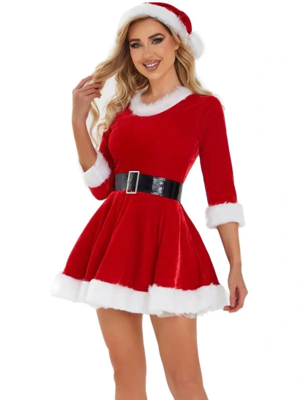 christmas-costume-classic-red-velet-dress-2 sexy christmas costumes