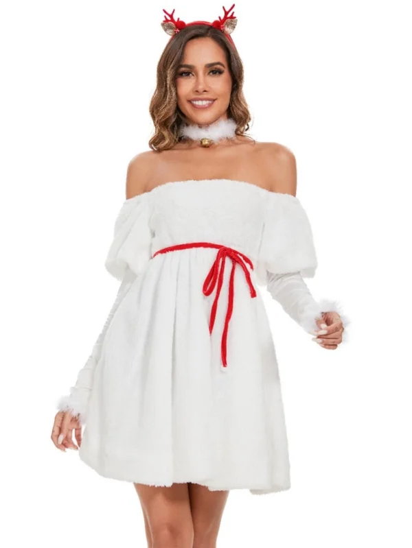 christmas-costume-cute-white-plush-dress-1 cute christmas costumes