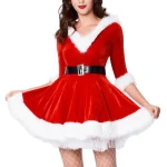 christmas-costume-v-neck-velet-dress-1 sexy christmas costumes