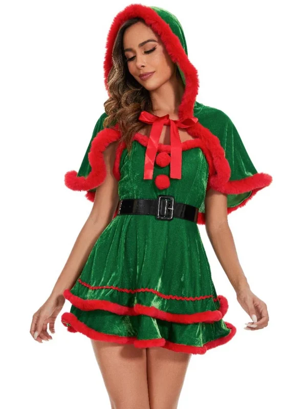 christmas-costume-velet-dress-with-shawl-6 sexy christmas costumes