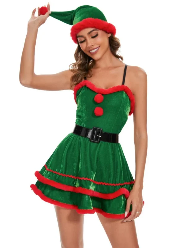 christmas-costume-velet-dress-with-shawl-8 sexy christmas costumes