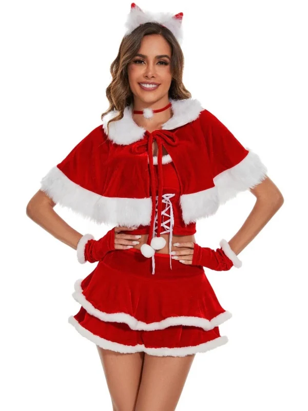 christmas-costumes-cute-red-dress-with-shawl-1 cute christmas costumes