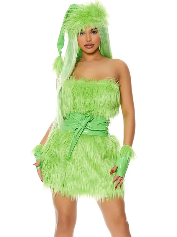 christmas-costumes-green-fluffy-dress-suit-1 sexy christmas costumes