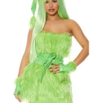 christmas-costumes-green-fluffy-dress-suit-3 sexy christmas costumes