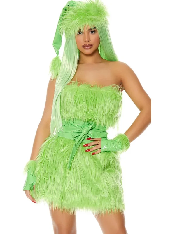 christmas-costumes-green-fluffy-dress-suit-3 sexy christmas costumes