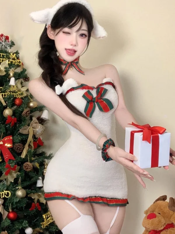 christmas-costumes-plush-white-dress-2 sexy christmas costumes